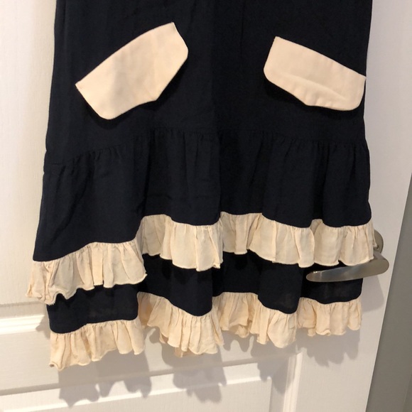 Blue and Cream dress. One size. Made in Korea - Picture 6 of 11